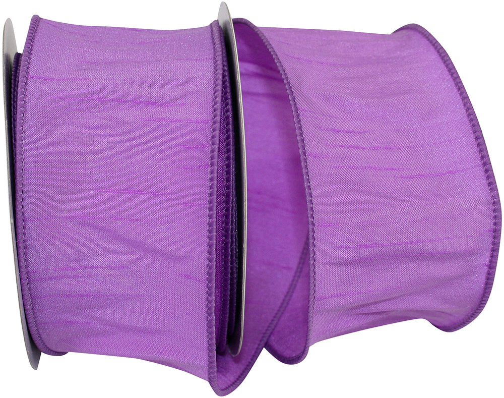 Violet Dupioni Wired Edge Ribbon 2-1/2 Inch for Bows