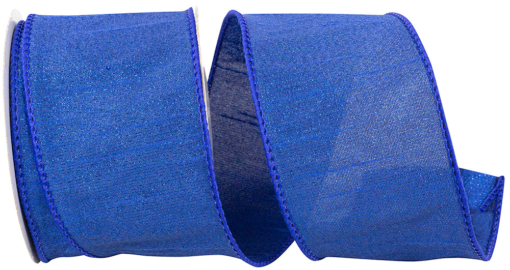 Royal Metallic Dupioni Wired Edge Ribbon 2.5 Inch 10 Yards