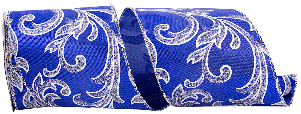 Royal Silver 4 Inch Wired Edge Metallic Shine Ribbon