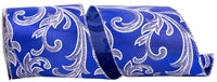Royal Silver 4 Inch Wired Edge Metallic Shine Ribbon