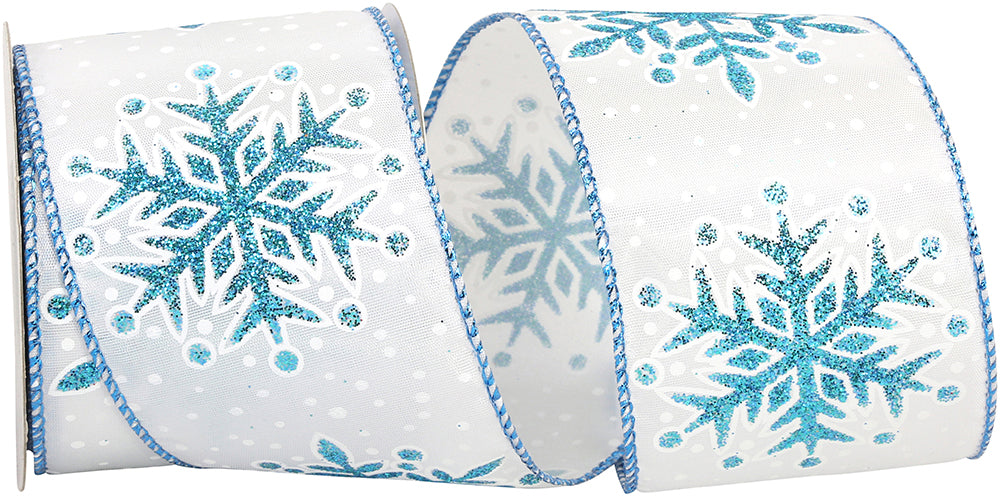 Turquoise Glitter Dazzle Wired Edge Ribbon 2-1/2 Inch