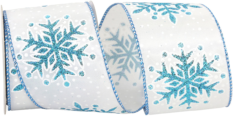 Turquoise Glitter Dazzle Wired Edge Ribbon 2-1/2 Inch