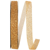 Gold 5/8 Inch Micro Mesh Glitter Ribbon for Wreaths