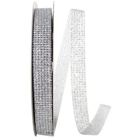 Silver Micro Mesh Glitter Ribbon 5/8 Inch for Wreaths