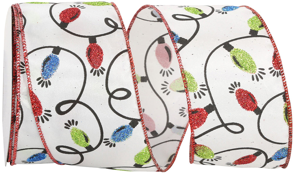 Multi Glitter Wired Edge Ribbon 2-1/2 Inch for Wreaths
