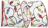 Multi Glitter Wired Edge Ribbon 2-1/2 Inch for Wreaths