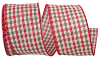 Holiday Country Plaid Ribbon Red Green 2-1/2 Inch 10Yds