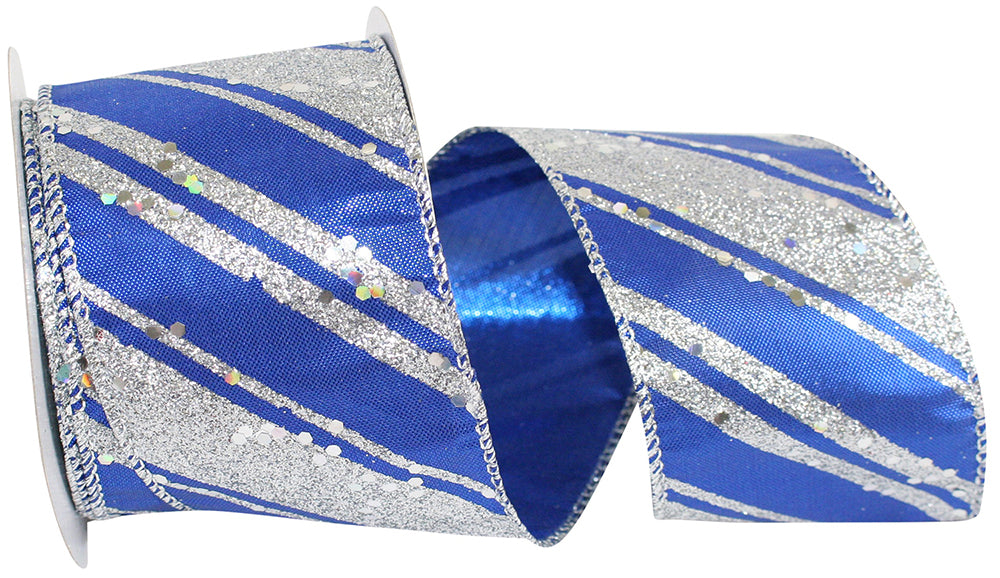 Metallic Deluxe Two-Sided Foil Shine Ribbon Royal Silver 2-1/2 Inch