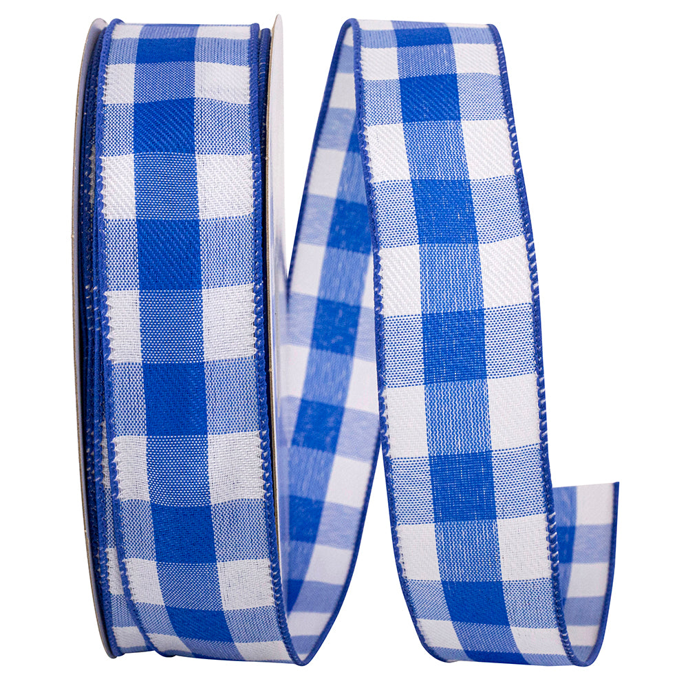 Celine Check Plaid Twill Ribbon Royal 1-1/2 Inch 50 Yards