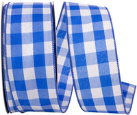 Royal Celine Check Plaid Twill Wired Edge Ribbon 2-1/2 Inch