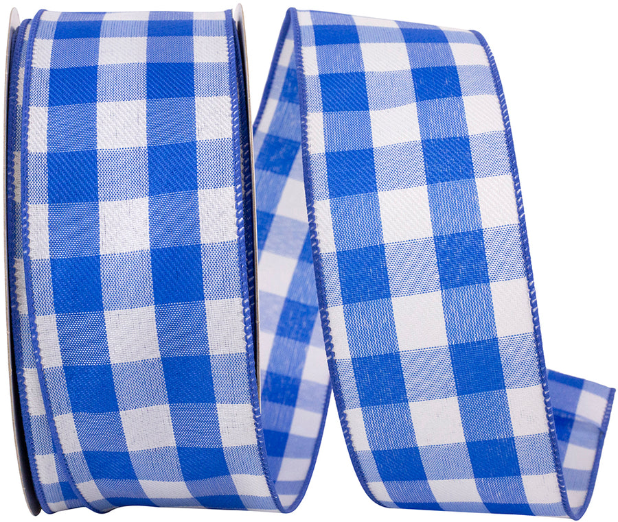 Royal Celine Check Plaid Twill Wired Edge Ribbon 2-1/2 Inch