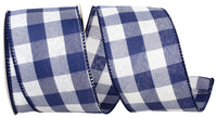 Navy 2-1/2 Inch Celine Check Plaid Twill Ribbon