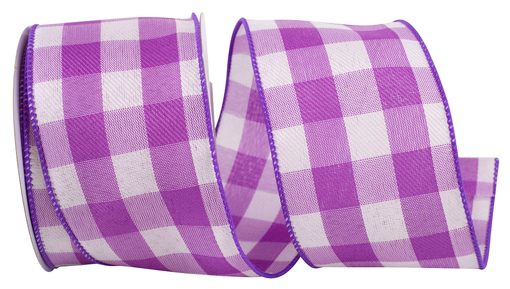 Purple 2-1/2 Inch Twill Wired Edge Ribbon for Wreaths