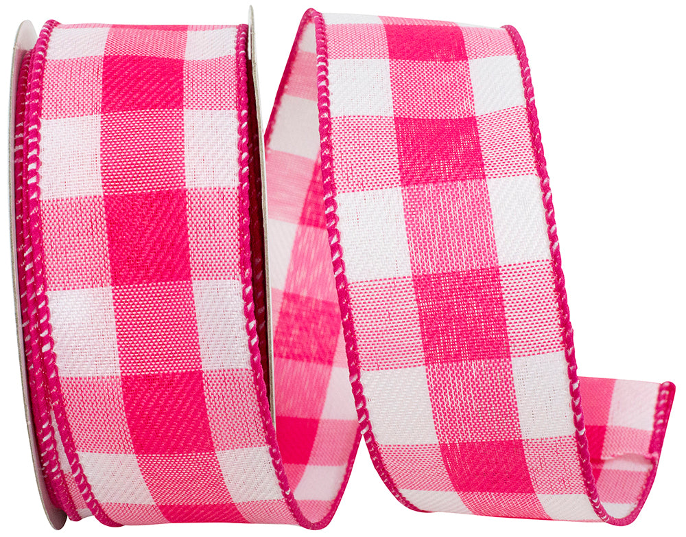 Fuchsia Twill Wired Edge Ribbon 1-1/2 Inch for Wreaths