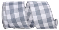Celine Check Plaid Twill Ribbon Grey 2-1/2 Inch 10Yds