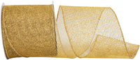 Gold 4 Inch Wired Edge Micro Mesh Glitter Ribbon