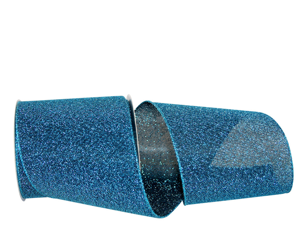Teal 4 Inch Wired Edge Ribbon for Wreaths and Bows