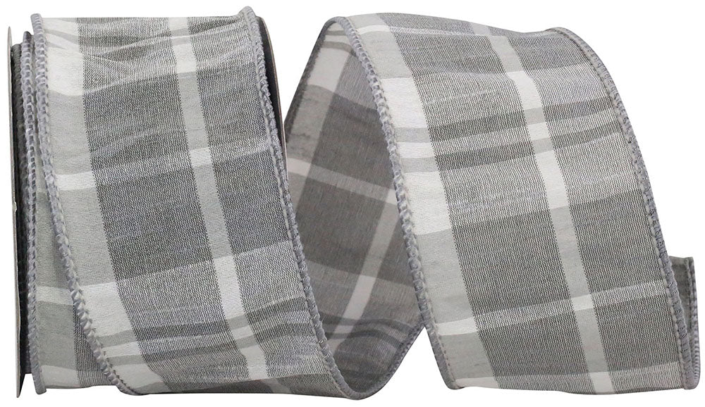 Grey 2-1/2 Inch Dupioni Wired Edge Ribbon for Bows
