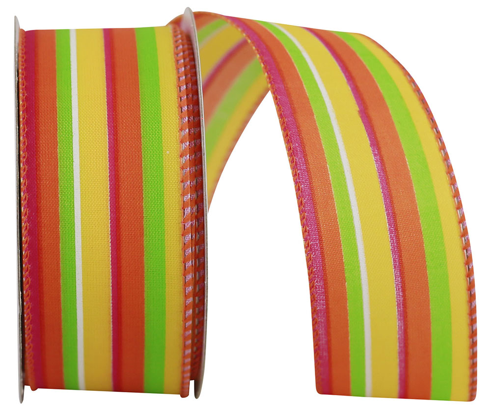 Bright Combo Wired Edge Ribbon 1-1/2 Inch for Wreaths