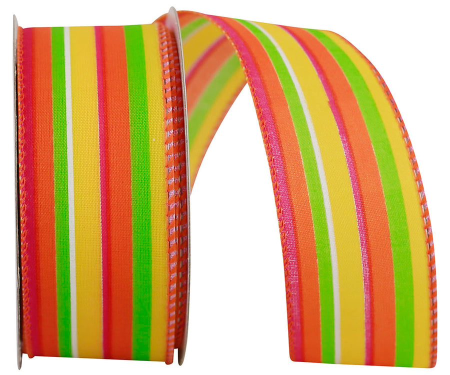 Bright Combo Wired Edge Ribbon 1-1/2 Inch for Wreaths