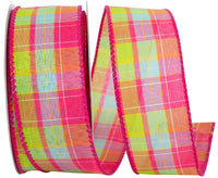 Wired Edge Ribbon Pink 1-1/2 Inch 10Yds