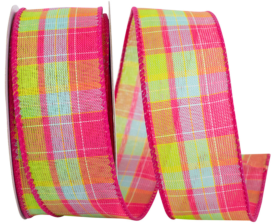 Wired Edge Ribbon Pink 1-1/2 Inch 10Yds