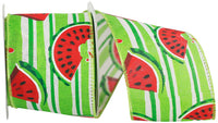 Multi 2-1 2 Inch Watermelon Fresh Wired Edge Ribbon for Wreaths & Bows