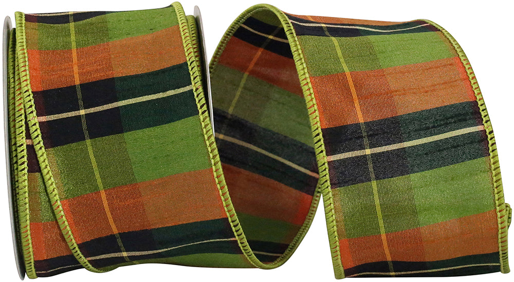 Tonal Plaid Dupioni Ribbon Multi 2-1/2 Inch for Bows