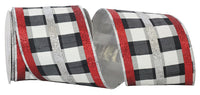 Multi Gingham Check Wired Edge Ribbon 4 Inch for Bows