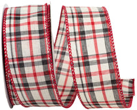 Multi Athens Lauren Plaid Wired Edge Ribbon 1-1/2 Inch