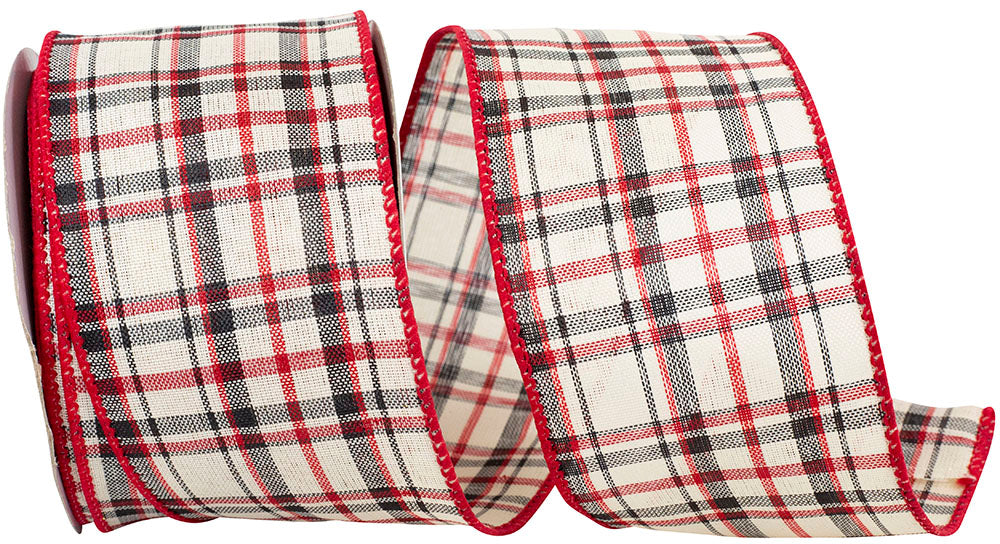 Multi Plaid Wired Edge Ribbon 2-1/2 Inch for Wreaths