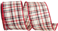 Multi Plaid Wired Edge Ribbon 2-1/2 Inch for Wreaths
