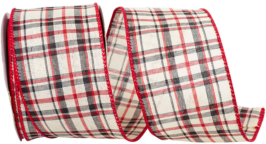 Multi Plaid Wired Edge Ribbon 2-1/2 Inch for Wreaths