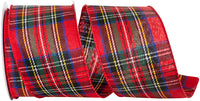 Multi Plaid Twill Wired Edge Ribbon 2-1/2 Inch for Bows