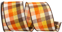 Multi Tonal Plaid Wired Edge Ribbon 2-1/2 Inch 10Yds