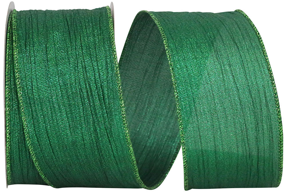 Emerald 2-1/2 Inch Metallic Wired Edge Ribbon for Bows