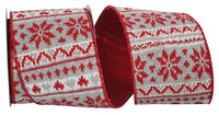 Grey 4 Inch Country Cozy Knit Wired Edge Ribbon for Wreaths & Bows