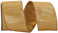 Dupioni Metallic Shine Wired Edge Ribbon 2-1/2 Inch Old