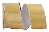 Dupioni Metallic Shine Two-Sided Ribbon Gold Silver 2-1/2 Inch