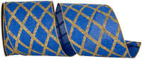 Royal Glitter Linen Wired Edge Ribbon 4 Inch for Wreaths