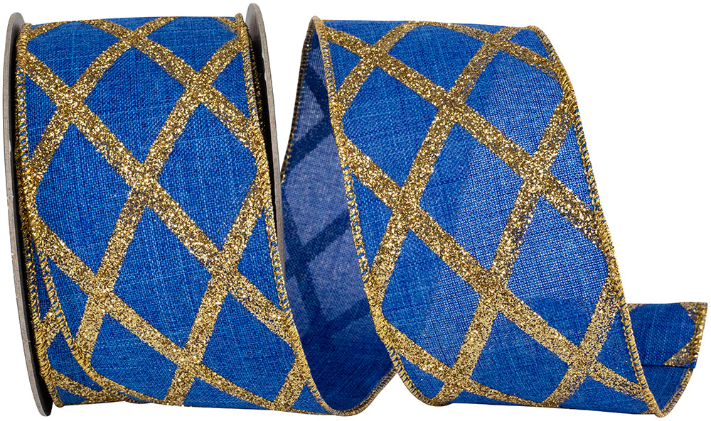 Royal Glitter Linen Wired Edge Ribbon 2-1/2 Inch for Bows