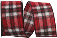 Cozy Country Lauren Plaid Fannel Ribbon Red Black 2-1/2 Inch