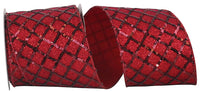 Red 4 Inch Sequin Glimmer Ribbon for Wreaths and Bows