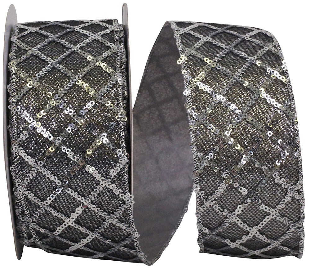 Silver 2-1/2 Inch Sequin Glimmer Ribbon for Wreaths