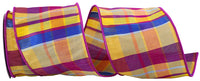 Multi Plaid Wired Edge Ribbon 4 Inch Dupioni 10Yds