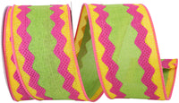 Multi 2-1 2 Inch Sherbert Ricrac Wired Edge Ribbon Rd for Wreaths & Bows
