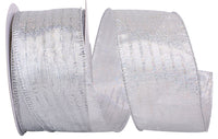 Silver Holographic Wired Edge Ribbon 2-1/2 Inch for Bows
