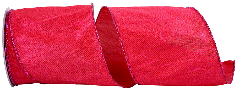 Fuchsia 4 Inch Wired Edge Ribbon for Wreaths and Bows