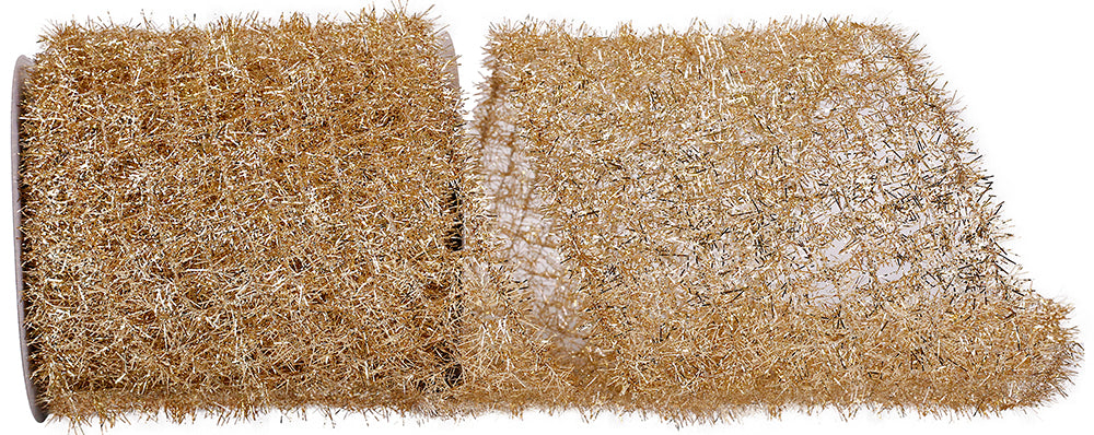 Platinum Tinsel Net Frizette Ribbon 5-1/2 Inch for Bows