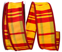 Flame 1-1 2 Inch Tierra Sunset Wired Edge Ribbon for Wreaths & Bows